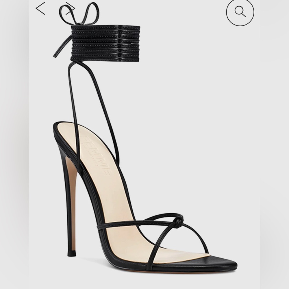 Black Stiletto Lace-Up Sandal - Women